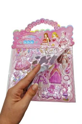 Sticker Kabartmalı Çantalı iki Sayfalı Sticker Seti (HQK011) - 21x17 cm- Balo Kız Giydirme - 3