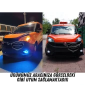 Fiat Doblo D4 2015-2021 Uyumlu Üniversal Mercekli Angel Sis Farı Metal Su Geçirmez 76 mm Turuncu Halkalı Gündüz Farı thumbnail 3