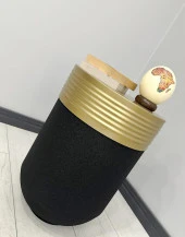 ELEGANT Dekoratif Eskitme Darbuka Siyah Sehpa 60cm thumbnail 2