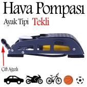 Ayak Tipi Hava Pompası Tekli Göstergeli Kilitli Teker Araç Bisiklet Top Pompası thumbnail 1