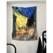 Cafe Terrace at Night - Vincent Van Gogh Duvar Örtüsü - Wall Tapestry I 70 x 100 cm - 1