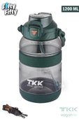 TKK 1200 ML Tek Kapak Çift Kullanım Pipetli/Rahat İçim Tritan Su Matarası-FFTKK1026-1200ML - 12