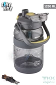 TKK 1200 ML Tek Kapak Çift Kullanım Pipetli/Rahat İçim Tritan Su Matarası-FFTKK1026-1200ML - 3