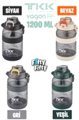 TKK 1200 ML Tek Kapak Çift Kullanım Pipetli/Rahat İçim Tritan Su Matarası-FFTKK1026-1200ML - 1