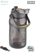 TKK 1500 ML Tek Kapak Çift Kullanım Pipetli/Rahat İçim Tritan Su Matarası-FFTKK1027-1500ML - 3