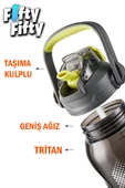 TKK 1500 ML Tek Kapak Çift Kullanım Pipetli/Rahat İçim Tritan Su Matarası-FFTKK1027-1500ML - 5