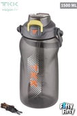 TKK 1500 ML Tek Kapak Çift Kullanım Pipetli/Rahat İçim Tritan Su Matarası-FFTKK1027-1500ML - 4