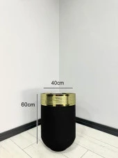 ELEGANT Dekoratif Gold Darbuka Siyah Saksı 60cm thumbnail 2