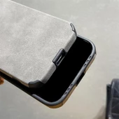 İphone 15 İle Uyumlu Premium Suni Suet Kamera Korumalı Kılıf thumbnail 4