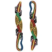 Ahşap Aborjin Desenli Gecko Duvar Dekoru 100cm thumbnail 3