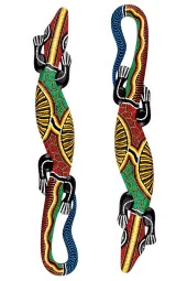 Ahşap Aborjin Desenli Gecko Duvar Dekoru 100cm thumbnail 6