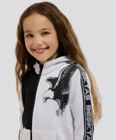 Beşiktaş Orijinal Lisanslı Kartal Baskı Kapüşonlu Çocuk Sweat + Bileklik Set Hediyelik Ahşap Kutulu - 8
