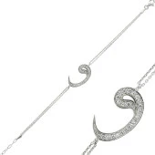 925 Ayar Gümüş Vav Bileklik - 1