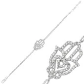 925 Ayar Gümüş Fatma Ana Eli Bileklik - 1