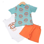 NAZAR ASLAN BASKILI SUPREM ÜÇLÜ ERKEK BEBEK TAKIM - 1