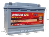 Mega DC Premium Line 12V 72 AH 590A (EN) Akü (2025 ÜRETİM) - 2