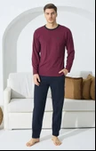 Kly 9243 Uzun Kol 0 Yaka 4 Mevsim Erkek Pijama Takımı - 3