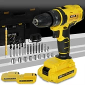 Mager YZ03 Yedek Akülü Darbeli Bakır Sargılı Işıklı Çantalı Aksesuar Setli Şarjlı Matkap - 1