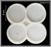 8 cm Dörtlü Yuvarlak Bardak Altı Kalıbı - Hobi Silikon Kalıbı -Kod:Sn26 thumbnail 1