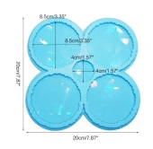 Çoklu Tırtıklı Hologram Magnet Bardak Altlığı Silikon Epoksi Kalıbı - Kod:538 - 1