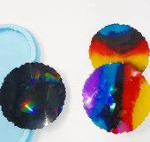 Çoklu Tırtıklı Hologram Magnet Bardak Altlığı Silikon Epoksi Kalıbı - Kod:538 - 2
