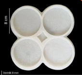 8 cm Dörtlü Yuvarlak Bardak Altı Kalıbı - Hobi Silikon Kalıbı -Kod:Sn26 thumbnail 3