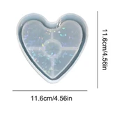 Hologramlı Kalp Bardak Altı ve Dekoratif - Hobi Silikon Kalıbı -Kod:486 - 1