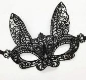 Siyah Renk Dantel Kesim Dantel İşlemeli Balo Parti Maskesi 7 No thumbnail 2