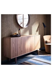 Stockholm Ayna, Ceviz Kaplama Yuvarlak Ayna Modern Şekilli thumbnail 3