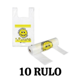 Gülenyüz Baskılı Rulo Poşet Büyük Boy 10 Rulo Hışır Atlet Poşet Market Manav Poşeti - 1