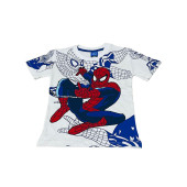 Spiderman Temalı Krem Çocuk Tişört ve Şort Takımı - 3