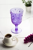Akrilik Mor Tekli Kadeh & Su Meşrubat Kahve Yanı Bardağı 450 ml ( Cam Değildir ) - 2