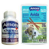 Amore Osso 72li Köpek Glukozamin Tablet, 12li Avida Dog Sticks Salmon Ödül Çubuğu - 1