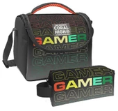 Coral High Siyah Gri Gamer Desenli Erkek Çocuk Isı Yalıtımlı Beslenme Çantası ve Kalemlik Seti thumbnail 1