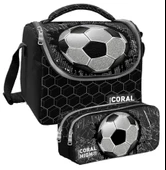 Coral High Siyah Futbol Desenli Erkek Çocuk Isı Yalıtımlı Beslenme Çantası ve Kalemlik Seti thumbnail 1