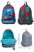 Coral High İlkokul Sırt Çantası ve Kalemlik Seti - Erkek Çocuk - Gri Mavi Yarış Arabası thumbnail 2