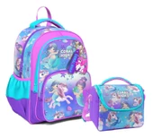 Coral High Üç Gözlü İlkokul Çantası ve Beslenme Çantası - Mor Pembe Unicorn Desenli - Kız Çocuk thumbnail 1