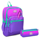 Coral High İlkokul Sırt Çantası ve Kalemlik Seti - Pembe Mor Renk Geçişli - Kız Çocuk thumbnail 1