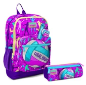 Coral High İlkokul Sırt Çantası ve Kalemlik Seti - Pembe Mor Voleybol - Kız Çocuk thumbnail 1