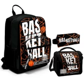 Coral High Üçlü İlk ve Ortaokul Okul Çanta Seti - Siyah Basketbol - Erkek Çocuk thumbnail 1