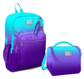 Coral High Dört Bölmeli Erkek Çocuk Okul Sırt Çantası ve Beslenme Seti - Turkuaz Mor Renk Geçişli thumbnail 1