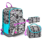 Coral High Üçlü İlk ve Ortaokul Okul Çanta Seti - Gri Kedi - Kız Çocuk thumbnail 1