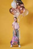 Coral High Dört Bölmeli Pembe Mor Fashion Girl Desenli İlkokul Sırt Çantası - Kız Çocuk thumbnail 3
