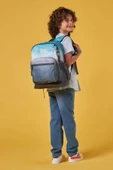 Coral High Dört Bölmeli Turkuaz Gri Batik Desenli İlkokul Sırt Çantası - Erkek Çocuk thumbnail 3