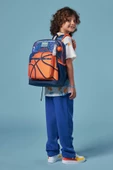 Coral High Dört Bölmeli Turuncu Lacivert Basketbol Desenli İlkokul Sırt Çantası - Erkek Çocuk thumbnail 3
