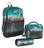 Coral High Erkek Çocuk Üçlü İlkokul Okul Çanta Seti - Turkuaz Gri Batik thumbnail 1