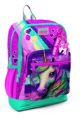 Coral High Dört Bölmeli Pembe Su Yeşili Unicorn Desenli İlkokul Sırt Çantası - Kız Çocuk thumbnail 1