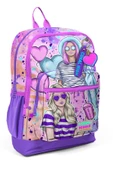 Coral High Dört Bölmeli Pembe Mor Fashion Girl Desenli İlkokul Sırt Çantası - Kız Çocuk thumbnail 1