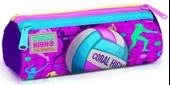 Coral High Pembe Mor Voleybol Üç Bölmeli Kalem Çantası - Kız Çocuk thumbnail 1