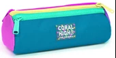 Coral High Pembe Pastel Renkli Üç Bölmeli Kalem Çantası - Kız Çocuk thumbnail 1